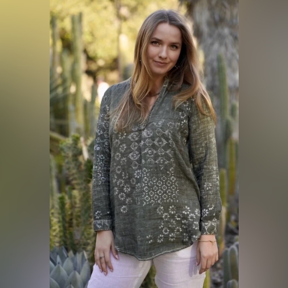 Dolma Jemima Double Gauze Block Printed Top